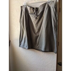 J. Jill Pure Jill Olive Green Cotton Knit Drawstring Skirt Pockets Large